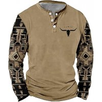 Mens Western Shirts Long Sleeve Aztec Button Down ...